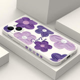 Custodia per cellulare con fiori viola per iPhone 