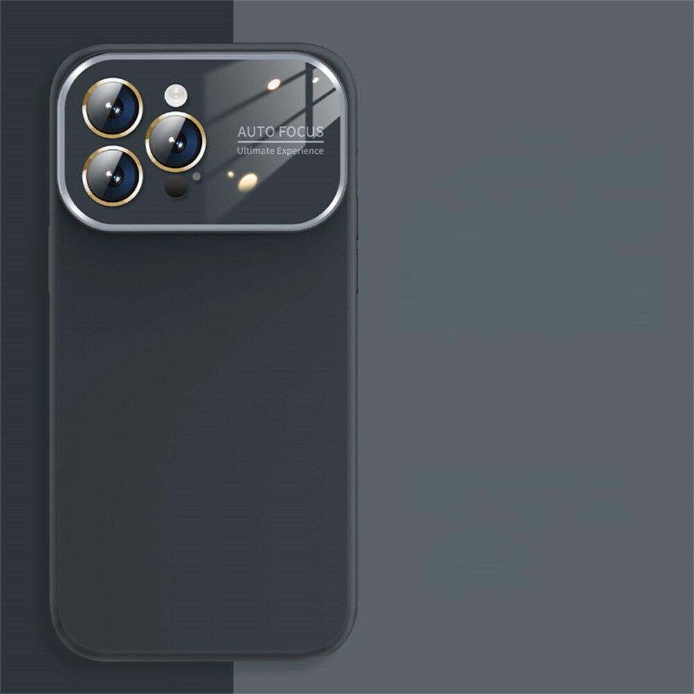 New Liquid Silicone Glass Large Window Case For iPhone